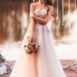 Sweetheart Tulle Lace Appliques Princess Wedding Dress in Long A-Line Style
