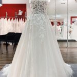 Sweetheart Tulle Open Back Wedding Dress in Long A-Line Style