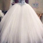 Ball Gown with Strapless Neckline and Luxurious Lace Tulle Exuding Elegance
