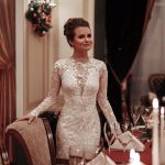 Mermaid Wedding Dress with High Neckline Backless Design and Lace Sleeves