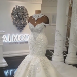 Appliques Crystals Off-the-Shoulder Mermaid Wedding Dress