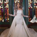 Detachable Sleeves Off-the-Shoulder Mermaid Wedding Dress