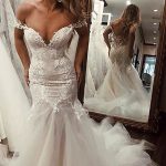 Lace Backless Off the Shoulder Mermaid Wedding Dress