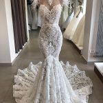 Sweetheart Beading Appliques Lace Mermaid Wedding Dress
