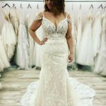 Sweetheart Open Back Spaghetti Straps Appliques Lace Mermaid Wedding Dress