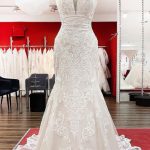 Tulle Sleeveless Lace Backless Mermaid Wedding Dress