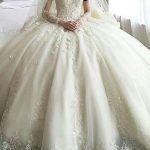 Scoop Neck Court Train Organza A-Line Bridal Dress