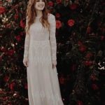 Lace Beach Country Wedding Gown with Long Sleeves