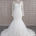 Sweetheart Backless Lace Mermaid Bridal Gown with Long Sleeves