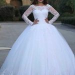 Elegant Lace Appliques Wedding Dresses with Long Sleeves