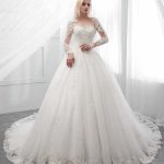 Lace Ball Gown Wedding Dresses with Long Sleeves