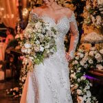 Satin One Shoulder Mermaid Wedding Dress with Appliques Lace and Long Sleeves