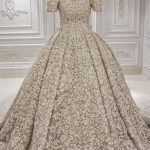 Lace Appliques Off-the-Shoulder Wedding Dress with Luxurious Design