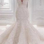 New Arrival Lace Appliques Bridal Gowns with Luxurious Mermaid Off-the-Shoulder Wedding Dress