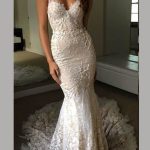 Court Train Wedding Dress with Luxurious Sweetheart Strapless Lace Trumpet