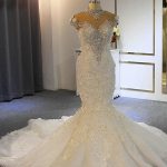 Mermaid Wedding Dresses with Full Beading Luxury Lace-Up Design
