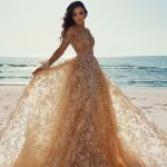 Long A-Line Lace Wedding Dress with Sleeves Luxury Style