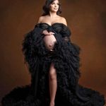 Organza Maternity Wedding Dress with Train Strapless Open Shoulder