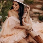 V-Neck Open Shoulder Maternity Wedding Dress with Train Tulle Bridge Gowns