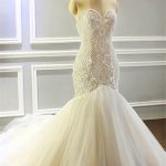 Sleeveless Tulle Pleated Bridal Gowns Mermaid Sweetheart Appliques Wedding Dresses