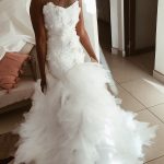 Sheer Tulle Backless Sleeveless Bridal Gowns Mermaid Wedding Dresses with Floral Appliques