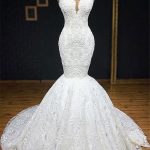 Straps Appliques Backless Sleeveless Bridal Gown Mermaid Glamorous