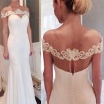 Illusion Bateau Cold Shoulder Chiffon Wedding Dress Lace Mermaid