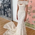 Backless Bridal Gowns with Off-the-shoulder Lace Mermaid Lace