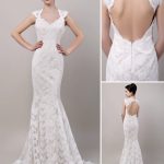 Sweetheart Chapel Train Open Back Lace Mermaid Wedding Dress