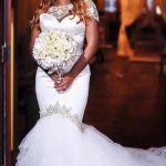 Sweetheart Court Train Tulle Lace Beading Mermaid Wedding Dress
