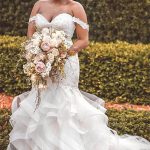 Sweetheart Short Train Sleeveless Organza Applique Mermaid Wedding Dress Floor Length