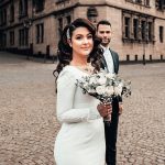 Long Sleeves Satin Mermaid Bridal Gowns Wedding Dress