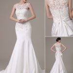 Wedding Dresses with Elegant Detachable Lace Jacket and Sweep Train (Veil Not Included) Exclusive Mermaid