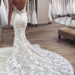 Modern Applique Spaghetti Strap Wedding Dresses Backless Sleeveless