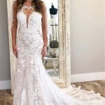 Online Shop: Modern Sleeveless Column Lace Wedding Dress