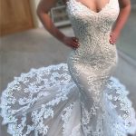 Online Store: Modern Mermaid Wedding Dresses with Spaghetti Straps and Lace