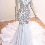 Ruffled Bridal Gown Modern Straps Mermaid Wedding Dresses with Appliques