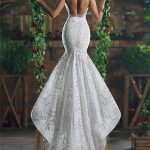 Charming Lace Open Back Tulle Straps Bridal Gowns Modern V-Neck Mermaid Wedding Dresses