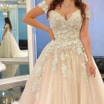 Modest Long A-Line Off-the-Shoulder Tulle Lace Wedding Dress