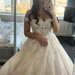 Modest Long A-Line Princess Wedding Dress with Tulle and Lace