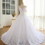 Deep V-Back Mermaid Wedding Dress with Sleeveless Gown and Long Lace