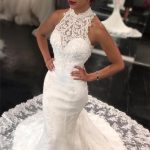 Long Sleeves Sheath Wedding Dresses with Lace Appliques and Detachable Train New Arrival