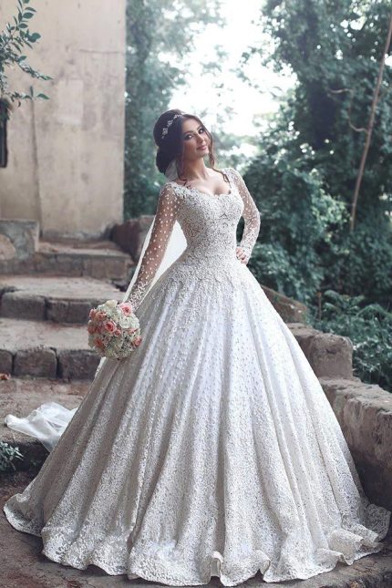 Classic V-Neck Lace Bridal Gowns Online Vintage Mermaid Wedding Dresses