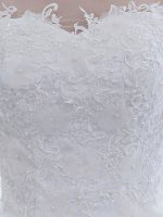 Romantic Off The Shoulder Short Sleeves Soft Tulle Lace Up Floor Length Bride Dress Eric White Design - Image 6