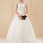 Timeless Jewel Neck Sleeveless Soft Tulle Lace Up Floor Length Bride Dress in Affordable Price Range