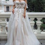 Luxurious Wedding Dress with Princess Ball Gown Silhouette and Modern Applique Details