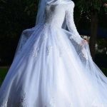 Long Sleeve Lace Applique Sheer Tulle A-line Wedding Dresses gaining Popularity