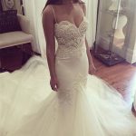 Spaghetti Straps Sweetheart Wedding Dress perfect for a Summer Sheath Tulle Bridal Gown