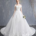 Off The Shoulder Bridal Dress with Lace Beaded Chains showcasing Princess Vibes