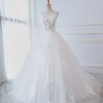 Sleeveless Princess Wedding Dress with Lace Flowers Applique and Ball Gown Silhouette